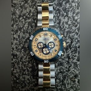 invicta watch, blue and white, fits most